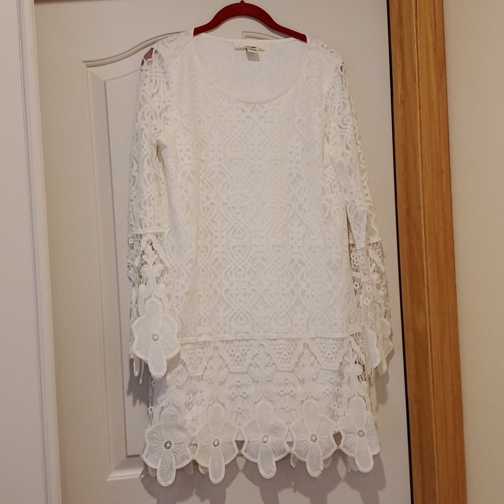 Long sleeve lace mini dress